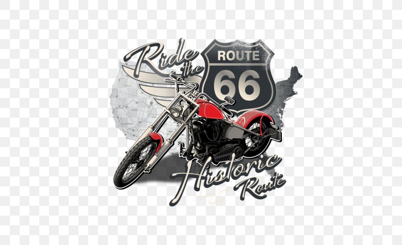 U.S. Route 66 Motorcycle Bicycle Harley-Davidson T-shirt, PNG, 500x500px, Us Route 66, Automotive Design, Bicycle, Brand, Groupset Download Free
