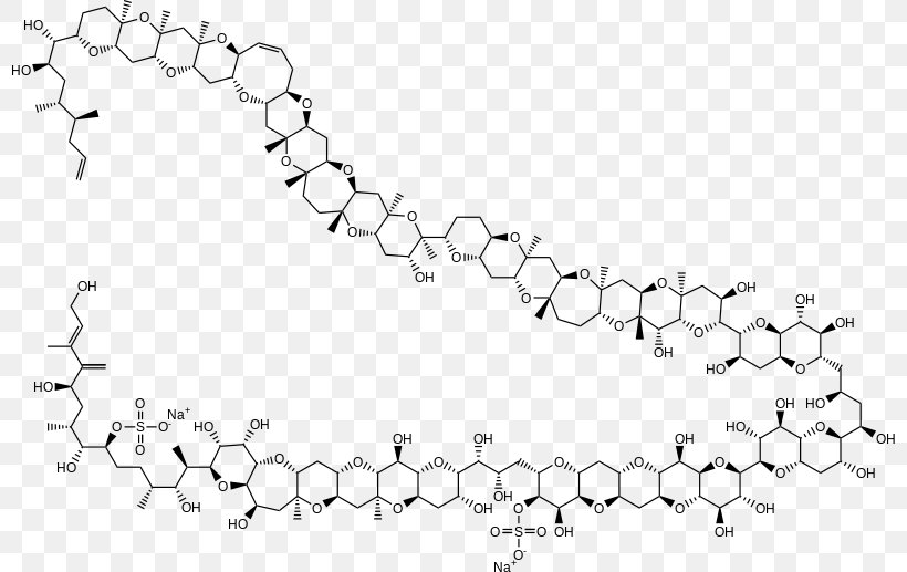 Maitotoxin Structural Formula Poison Organic Chemistry, PNG, 800x517px, Maitotoxin, Area, Art, Biology, Black And White Download Free