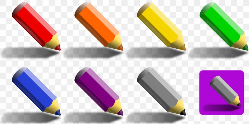 Colored Pencil Clip Art, PNG, 2400x1200px, Pencil, Blue Pencil, Color, Colored Pencil, Coloring Book Download Free