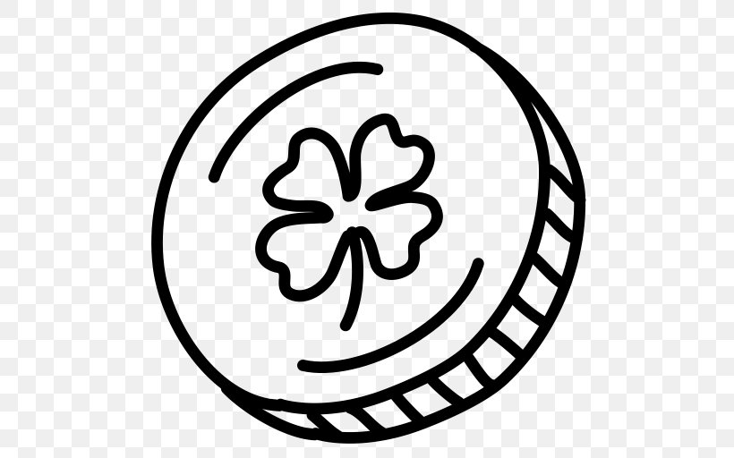 Computer Icons Leprechaun Coin Saint Patrick's Day, PNG, 512x512px, Leprechaun, Black And White, Coin, Coin Flipping, Flower Download Free