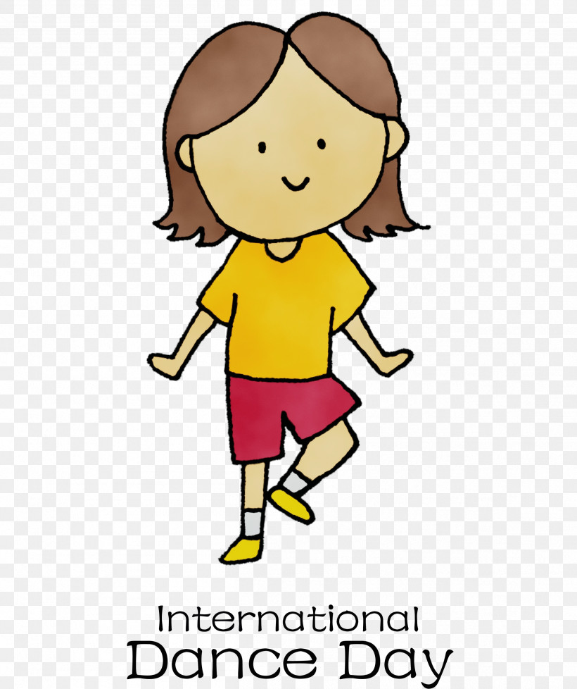 Toddler M Toddler M Meter Cartoon Yellow, PNG, 2514x3000px, International Dance Day, Cartoon, Character, Happiness, Joint Download Free