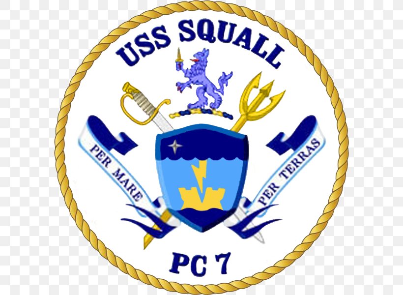 USS Squall Cyclone-class Patrol Ship Patrol Boat United States Navy USS Thunderbolt, PNG, 600x600px, Patrol Boat, Area, Brand, Crest, Emblem Download Free