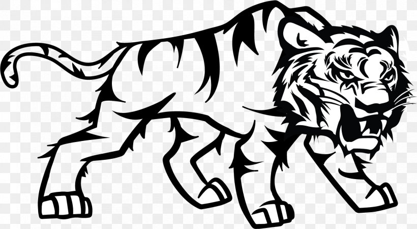 Tiger Cat Black And White Logo Lion, PNG, 1662x913px, Tiger, Art, Artwork, Big Cats, Black Download Free