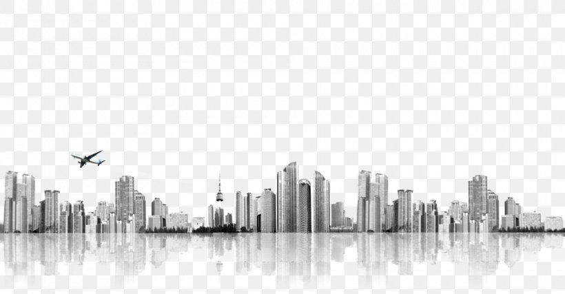 Airplane Black And White Download, PNG, 960x500px, Airplane, Black And White, City, Cityscape, Daytime Download Free