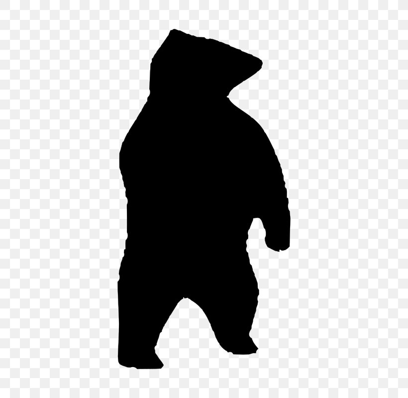 American Black Bear Silhouette Clip Art, PNG, 464x800px, Bear, American Black Bear, Black, Black And White, Canidae Download Free
