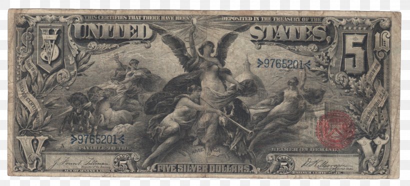 Silver Certificate Educational Series Banknote United States Five-dollar Bill United States Dollar, PNG, 2298x1044px, Silver Certificate, Artwork, Banknote, Cash, Coin Download Free