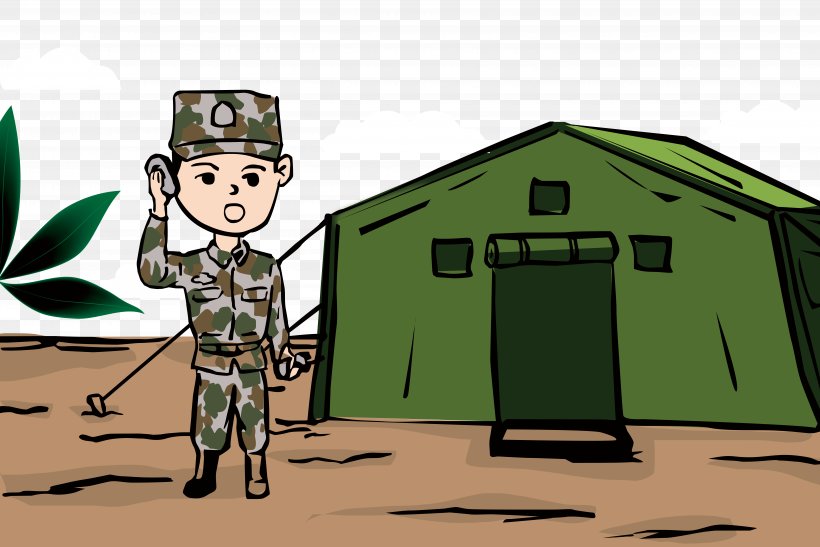 Cartoon Military Camp Camping, PNG, 7087x4735px, Cartoon, Animation, Camping, Campsite, Dessin Animxe9 Download Free