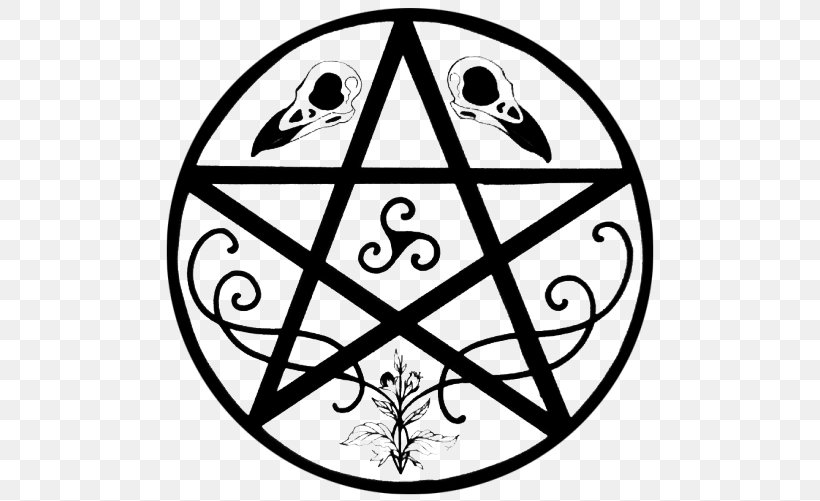 Five-pointed Star Pentagram Pentacle Evocation, PNG, 500x501px, Fivepointed Star, Area, Black And White, Evocation, Line Art Download Free