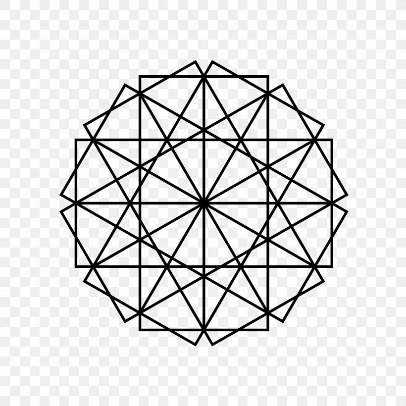 Sacred Geometry Pattern, PNG, 3000x3000px, Geometry, Area, Art, Black And White, Coloring Book Download Free