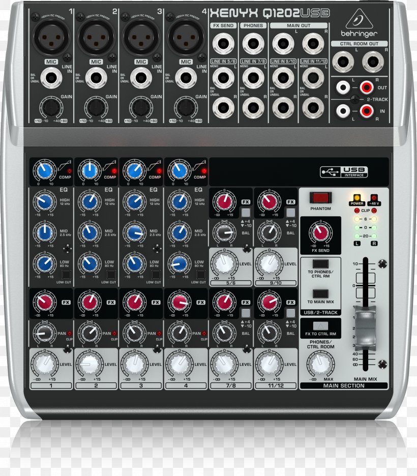 Microphone Behringer Xenyx Q1202USB Audio Mixers, PNG, 1752x2000px, Microphone, Audio, Audio Equipment, Audio Mixers, Behringer Download Free