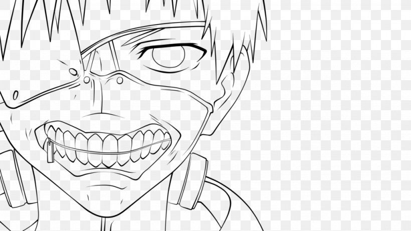 Line Art Tokyo Ghoul Drawing Sketch, PNG, 1024x576px, Watercolor, Cartoon, Flower, Frame, Heart Download Free