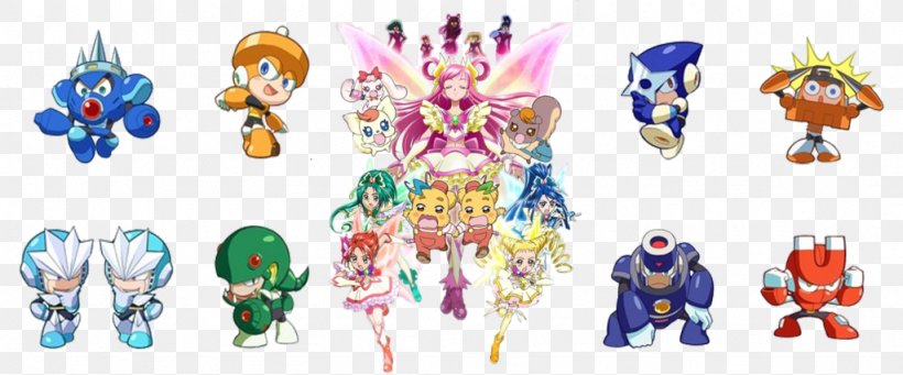 Mega Man 3 Mega Man 5 Pretty Cure, PNG, 1024x426px, Watercolor, Cartoon, Flower, Frame, Heart Download Free