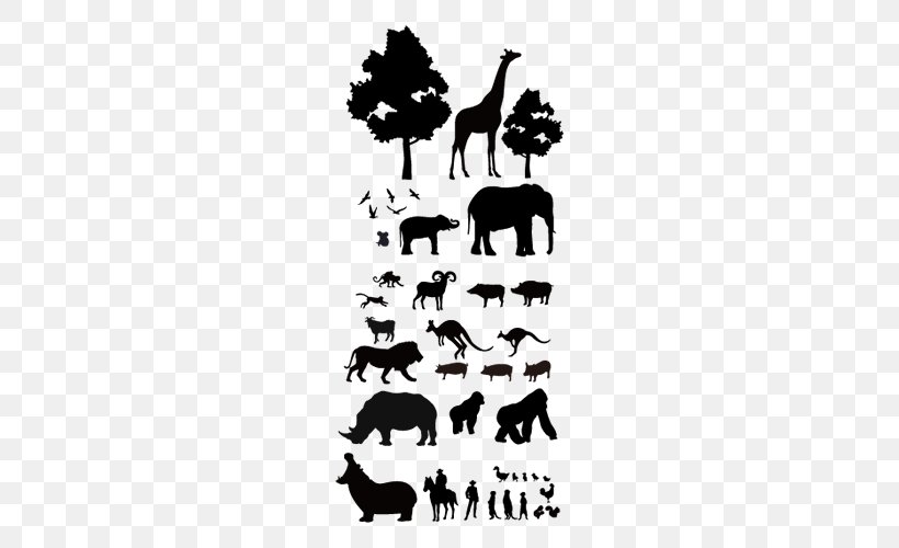Sticker Wall Decal Wall Decal Room, PNG, 500x500px, Sticker, Animal, Bedroom, Black, Black And White Download Free