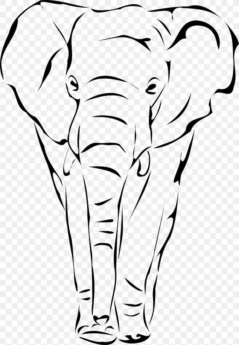 African Elephant Elephantidae Drawing Indian Elephant Clip Art, PNG, 886x1280px, African Elephant, Artwork, Asian Elephant, Black And White, Cattle Like Mammal Download Free