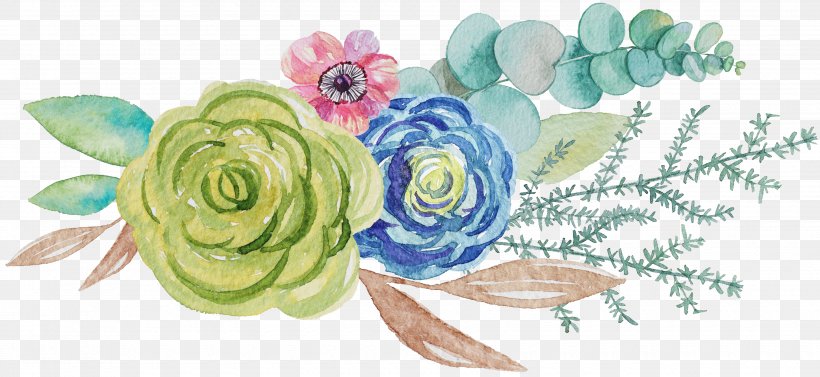 Floral Design Watercolor Painting, PNG, 3500x1613px, Floral Design, Art, Artwork, Creative Arts, Cut Flowers Download Free