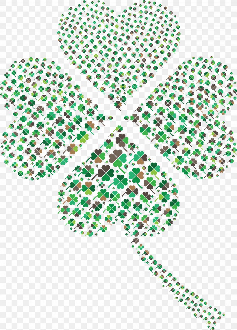 Four-leaf Clover Saint Patrick's Day Symbol, PNG, 4000x5579px, Fourleaf Clover, Clover, Fractal, Green, Leaf Download Free