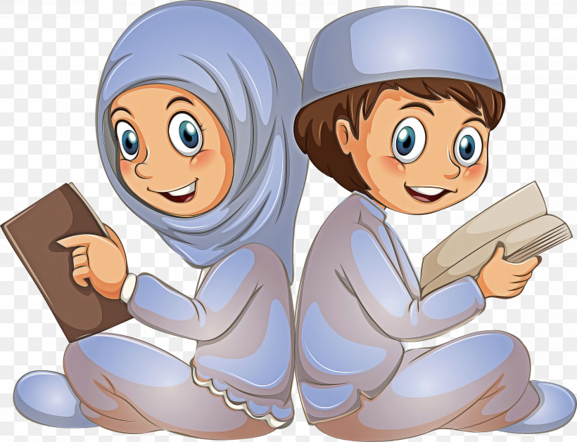 Muslim People, PNG, 3000x2304px, Muslim People, Animation, Cartoon, Reading, Sharing Download Free