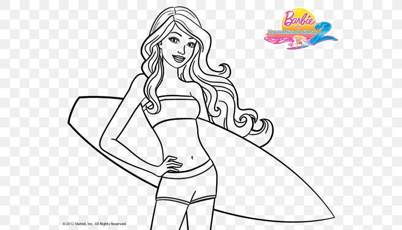 Barbie Doll Drawing Surfboard, PNG, 600x470px, Watercolor, Cartoon, Flower, Frame, Heart Download Free