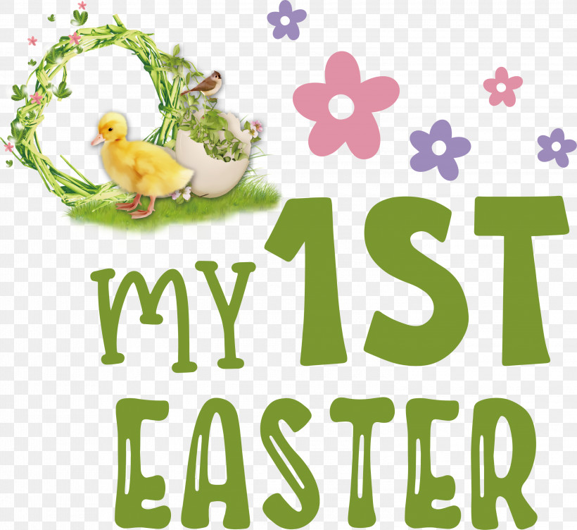 Happy Easter Day My 1st Easter, PNG, 3000x2753px, Happy Easter Day, Beak, Birds, Flower, Green Download Free