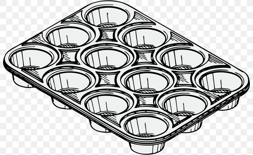 Muffin Tin Cupcake Clip Art, PNG, 800x504px, Muffin, Baking, Biscuits, Black And White, Bread Download Free