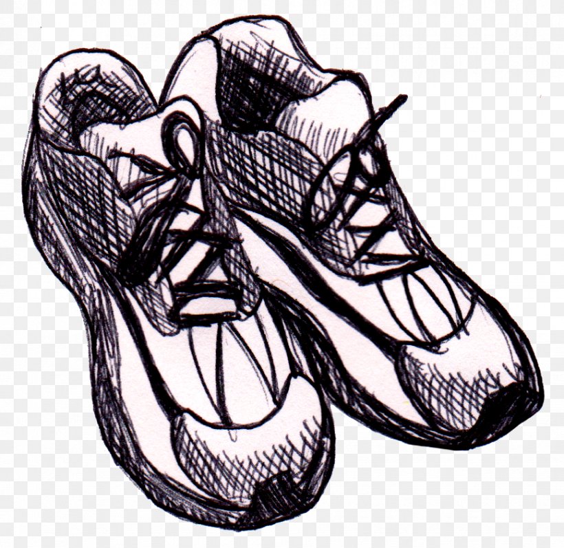 Shoe Drawing Sneakers Nike Clip Art, PNG, 867x843px, Shoe, Adidas, Art, Black And White, Cross Training Shoe Download Free