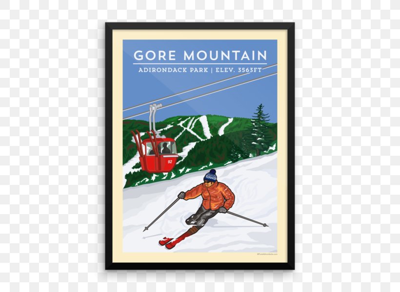 Gore Mountain Whiteface Mountain Adirondack High Peaks Poster, PNG, 600x600px, Gore Mountain, Adirondack High Peaks, Adirondack Mountains, Advertising, Gondola Lift Download Free