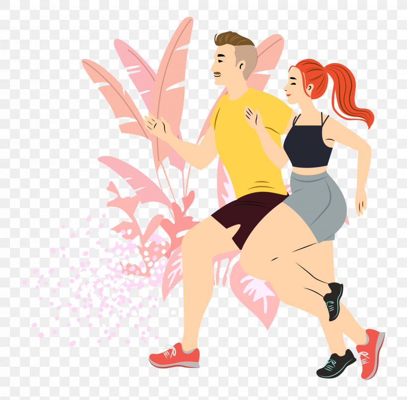Jogging Running, PNG, 2500x2461px, Jogging, Cartoon, Character, Exercise, Happiness Download Free