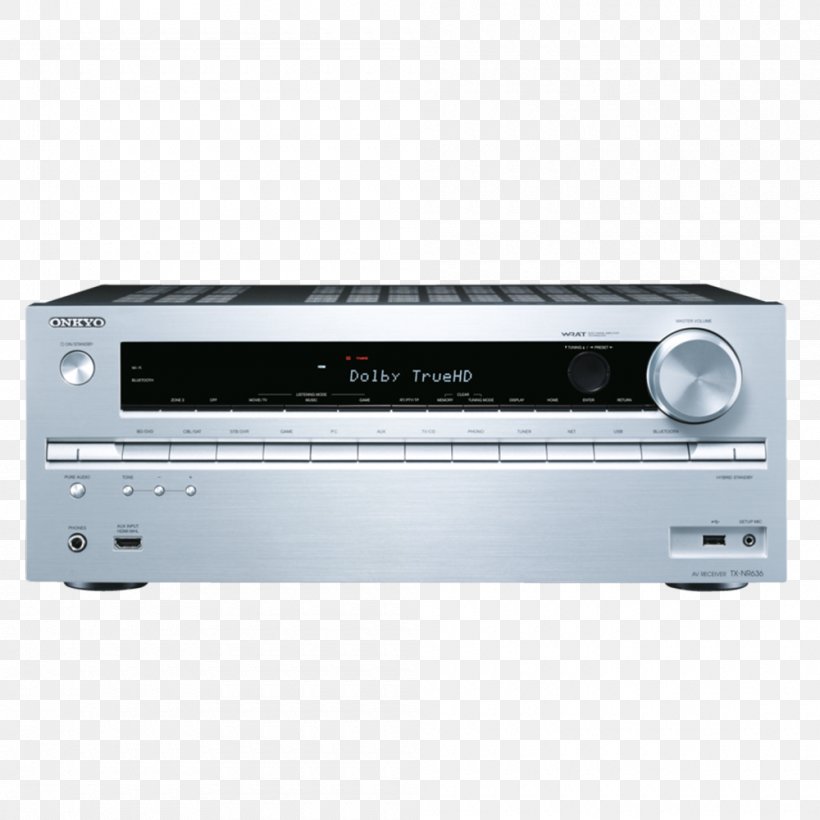 AV Receiver Onkyo TX NR636 7.2 Channel AV Network Receiver Onkyo TX-NR636 Audio, PNG, 1000x1000px, Av Receiver, Amplifier, Audio, Audio Equipment, Audio Power Amplifier Download Free