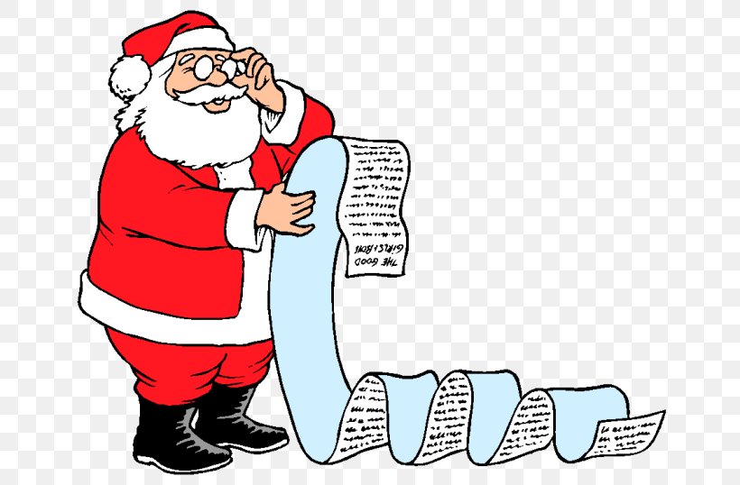 Santa Claus Christmas Wish List Clip Art, PNG, 670x538px, Santa Claus, Area, Artwork, Christmas, Document Download Free