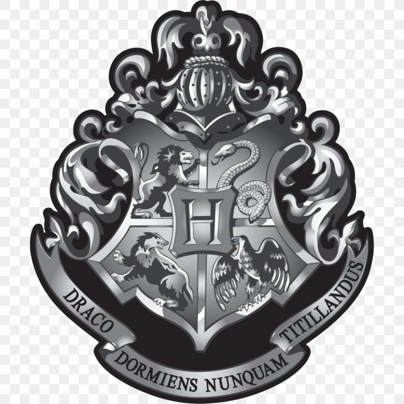 Harry Potter And The Deathly Hallows Hogwarts Helga Hufflepuff Gryffindor, PNG, 849x849px, Harry Potter, Badge, Black And White, Brand, Emblem Download Free