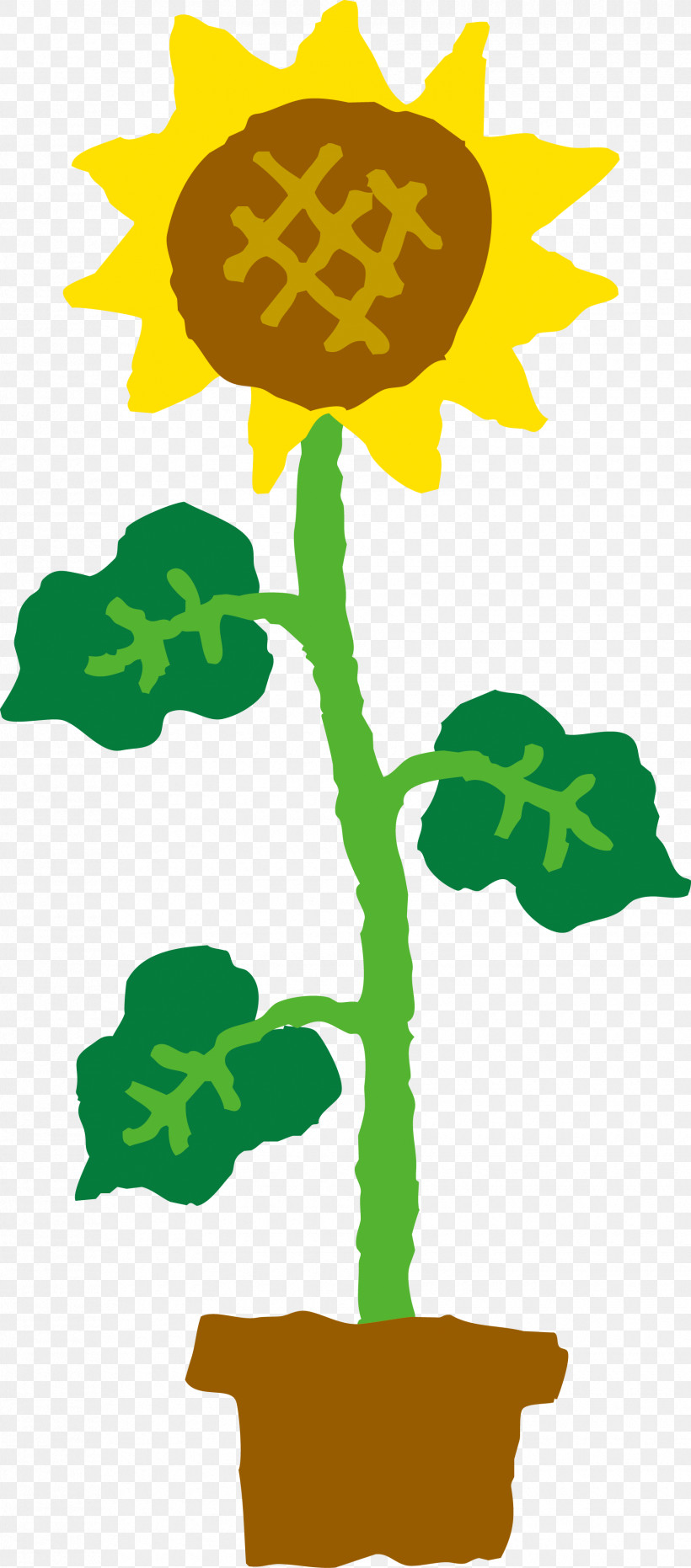Leaf Green Plant Plant Stem Flower, PNG, 1730x3929px, Sunflower, Cartoon, Flower, Green, Leaf Download Free