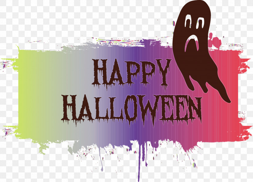 Poster Logo Banner Font Text, PNG, 3000x2164px, Happy Halloween, Banner, Logo, M, Paint Download Free