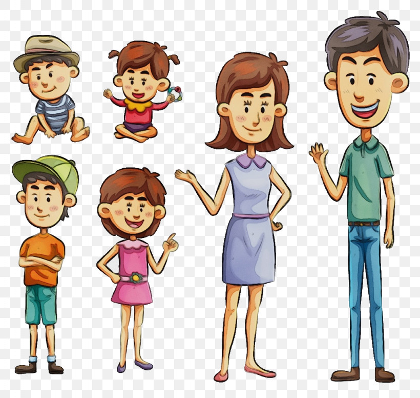 Cartoon People Human Sharing Fun, PNG, 1024x970px, Watercolor, Cartoon, Child, Conversation, Fun Download Free