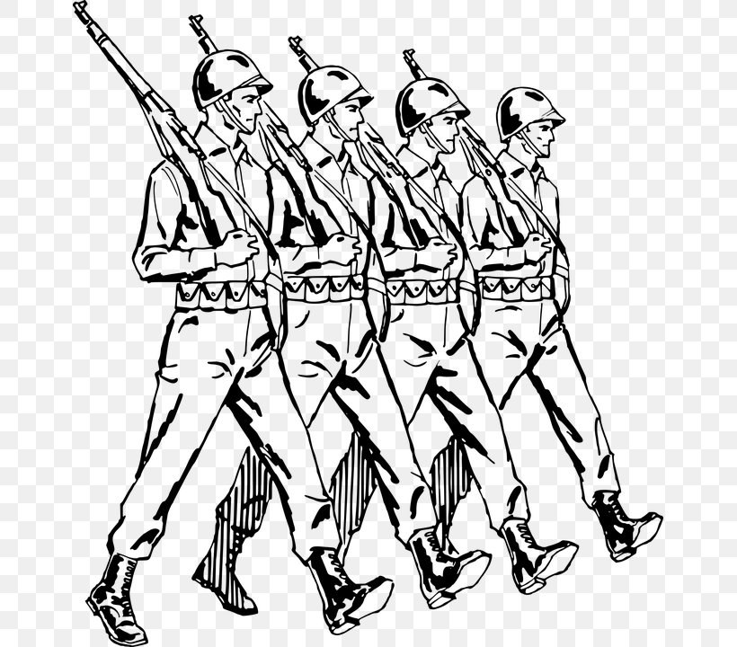 Marching Soldier Clip Art, PNG, 657x720px, Marching, Army, Artwork, Black And White, Can Stock Photo Download Free