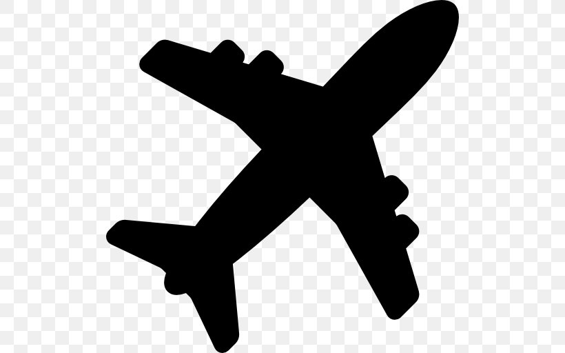 Airplane Silhouette Clip Art, PNG, 512x512px, Airplane, Aircraft, Art, Black And White, Finger Download Free