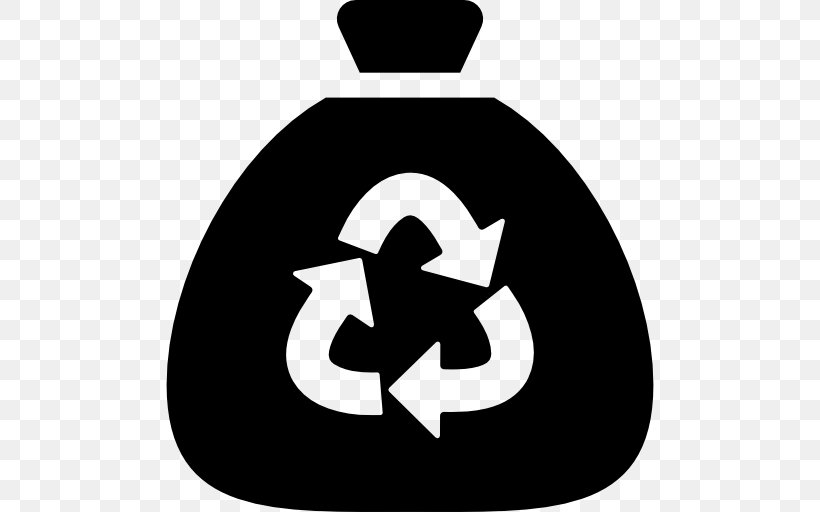 Bin Bag Plastic Bag Recycling Waste, PNG, 512x512px, Bin Bag, Bag, Black And White, Logo, Municipal Solid Waste Download Free
