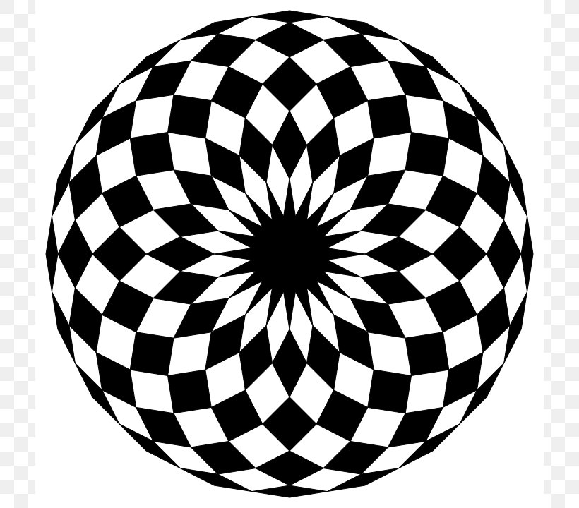 Optical Illusion Optics Clip Art, PNG, 720x720px, Optical Illusion, Ball, Black And White, Drawing, Geometry Download Free