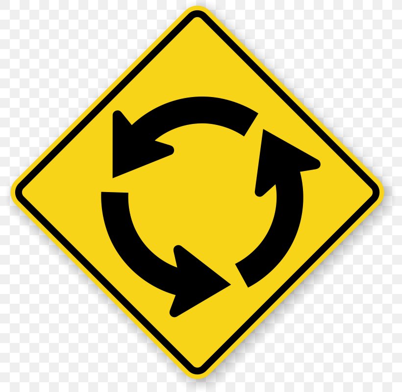 Traffic Sign Intersection Warning Sign Traffic Circle, PNG, 800x800px, Traffic Sign, Area, Flyer, Intersection, Roundabout Download Free