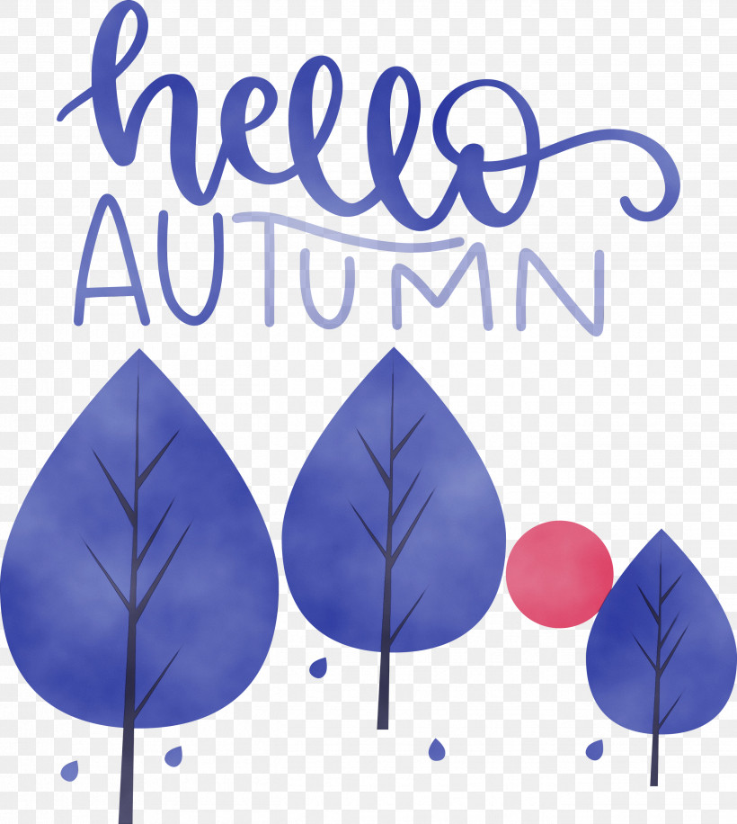 Leaf Cobalt Blue / M Cobalt Blue / M Petal Font, PNG, 2683x3000px, Hello Autumn, Biology, Leaf, Meter, Microsoft Azure Download Free