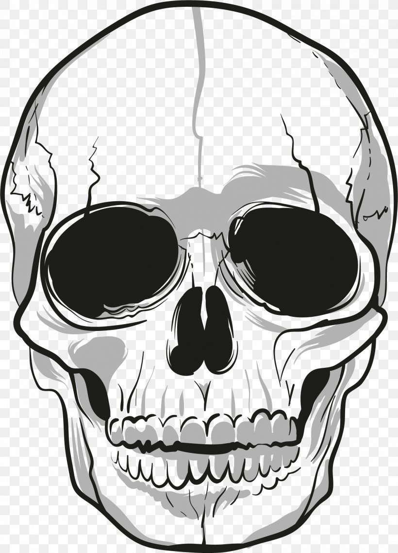 Skull Drawing Bone, PNG, 1867x2592px, Skull, Black And White, Bone