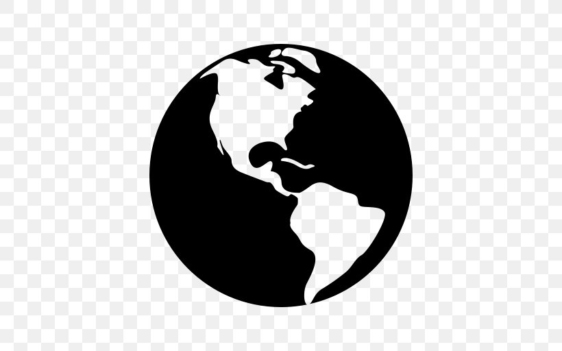 Globe World Clip Art, PNG, 512x512px, Globe, Black, Black And White, Logo, Monochrome Download Free