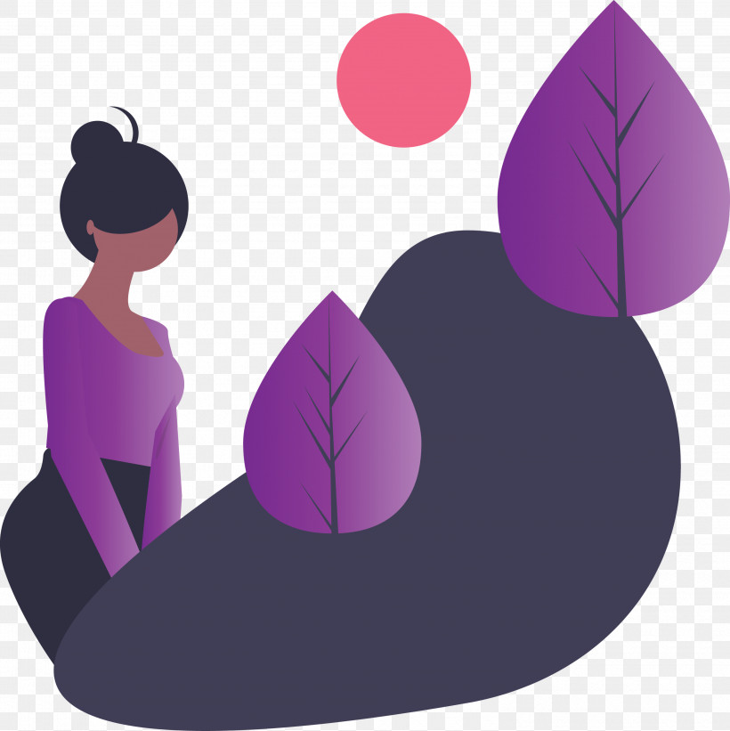 Purple Violet Tree Furniture Plant, PNG, 2995x3000px, Purple, Animation, Furniture, Plant, Sitting Download Free