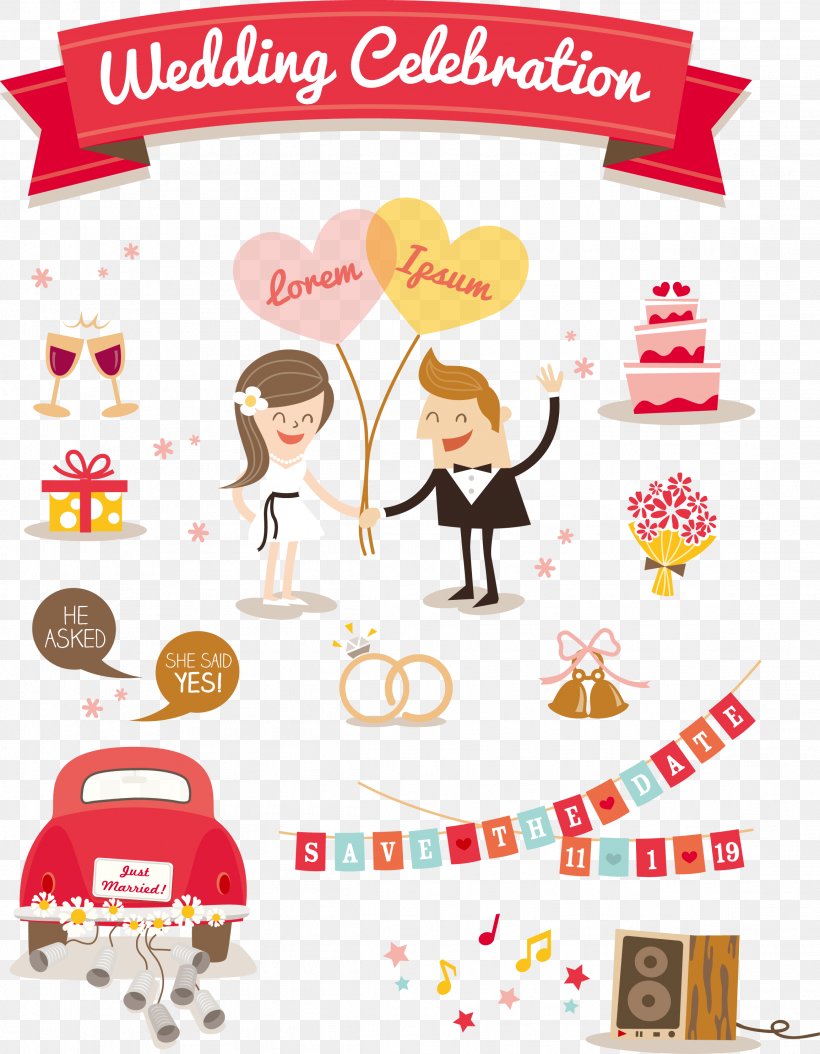 Wedding Invitation Cartoon Illustration, PNG, 2309x2969px, Wedding Invitation, Area, Art, Cartoon, Drawing Download Free