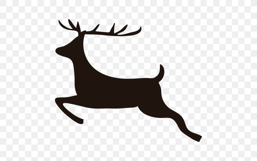 Reindeer Silhouette Antler, PNG, 512x512px, Reindeer, Antler, Black And White, Deer, Drawing Download Free