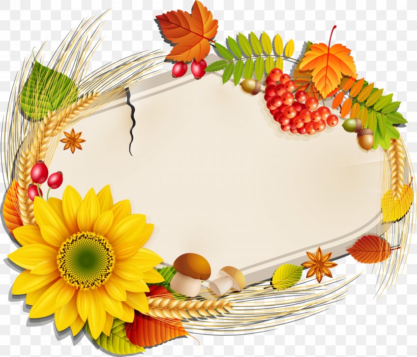 Vector Autumn Harvest Material, PNG, 2337x2005px, Paper, Autumn, Birthday, Cut Flowers, Drawing Download Free