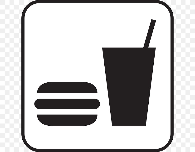 Hamburger Soft Drink Fast Food Junk Food, PNG, 640x640px, Hamburger, Black, Black And White, Drink, Eating Download Free