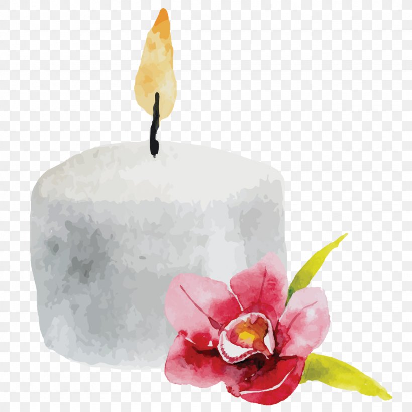 Watercolor Painting Candle, PNG, 1024x1024px, Watercolor Painting, Candle, Cut Flowers, Flora, Floral Design Download Free