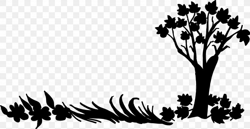 Clip Art Illustration Flower Leaf Plant Stem, PNG, 3445x1780px, Flower, Black M, Blackandwhite, Botany, Branch Download Free