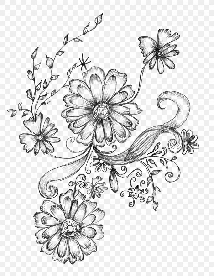 Drawing Decorative Arts Flower Sketch, PNG, 1943x2500px, Drawing, Area, Art, Artwork, Black And White Download Free