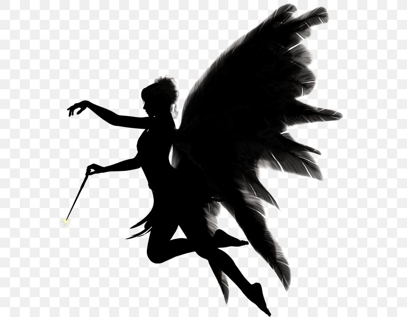 Angel Silhouette Clip Art, PNG, 581x640px, Angel, Beak, Bird, Black And White, Feather Download Free